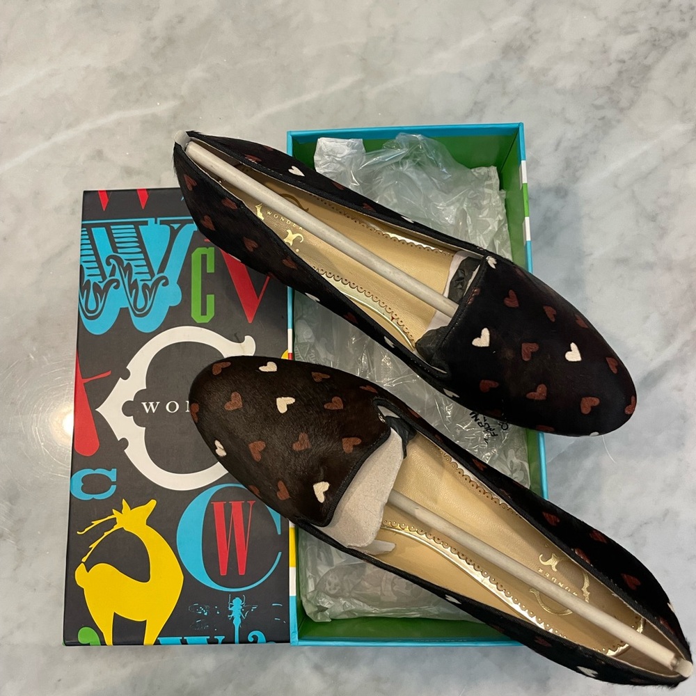 C wonder suede loafers with hearts Brand new